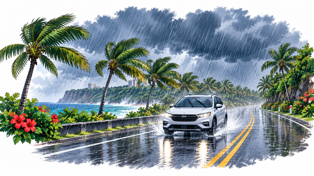 Storm clouds gathering, or a rain-soaked road