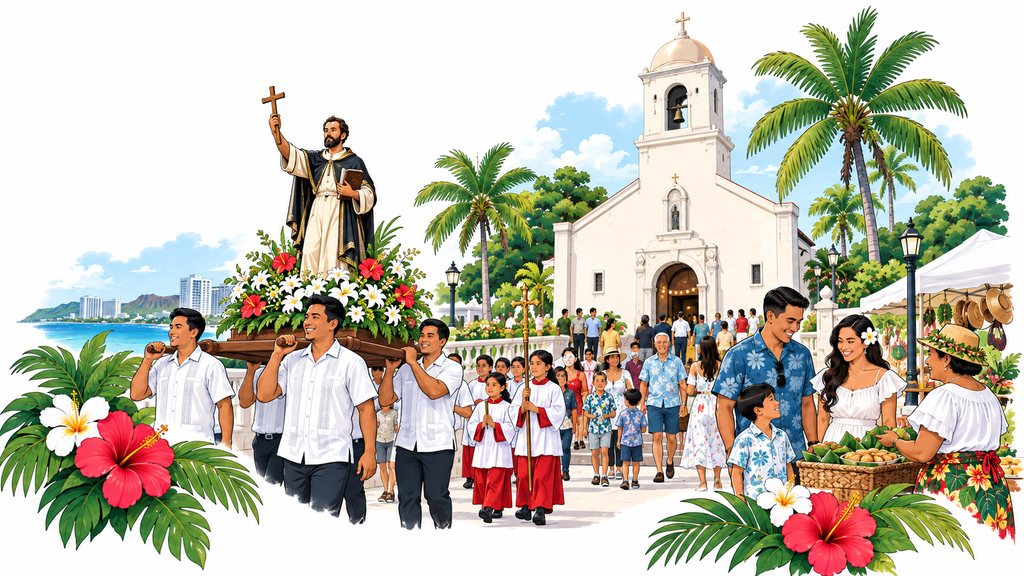 San Vitores Church in Tumon, or the coastline nearby