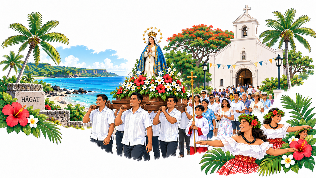 Hågat's coastline, or a fiesta procession