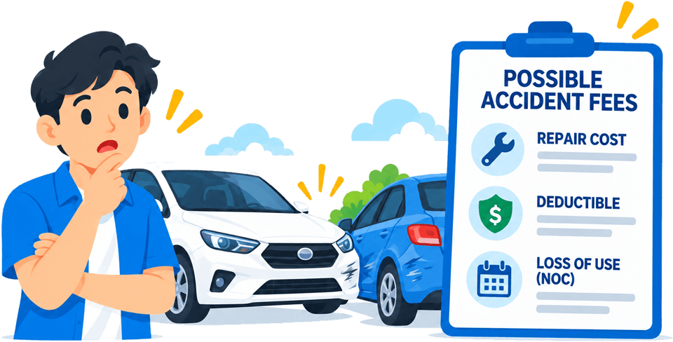 What fees apply if I have an accident?