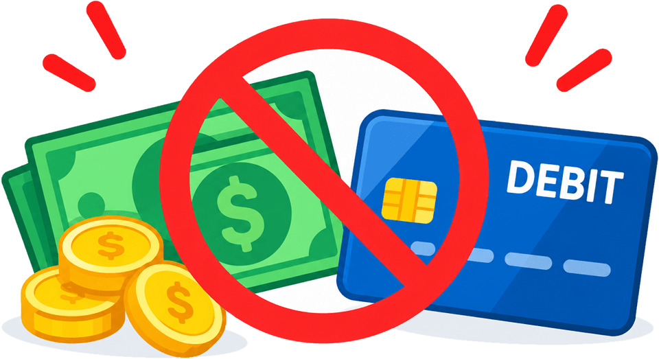 Can I pay with cash or a debit card?