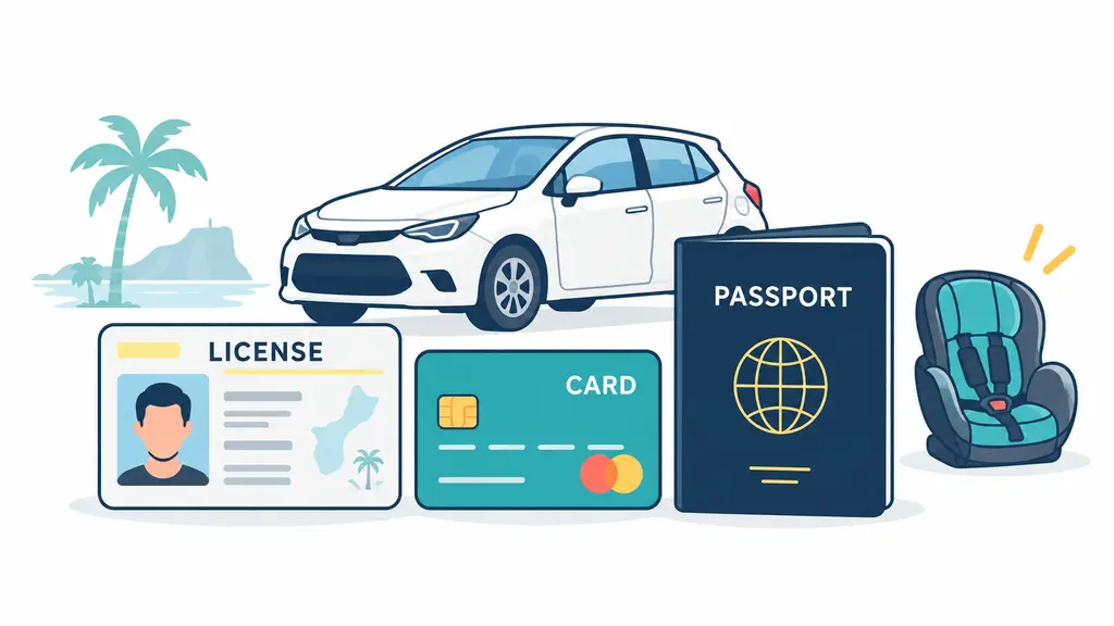 Driver license, credit card and passport needed for a Guam rental car